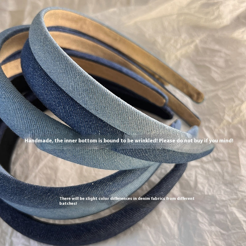 Denim Headband - Handcrafted Solid Colour Hair Accessory