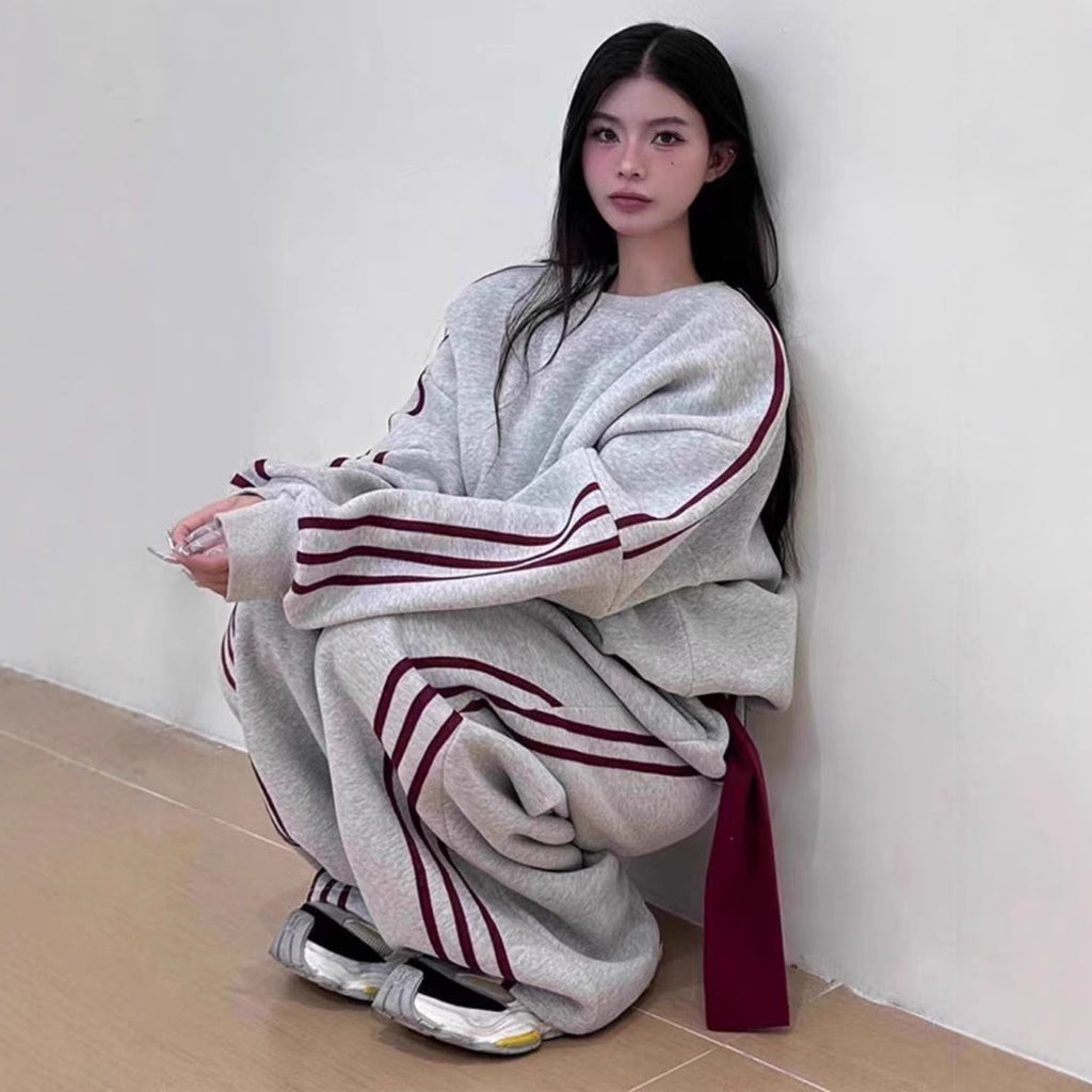 Damen-Baumwoll-Hoodie & Jogginghose Sportbekleidungsset