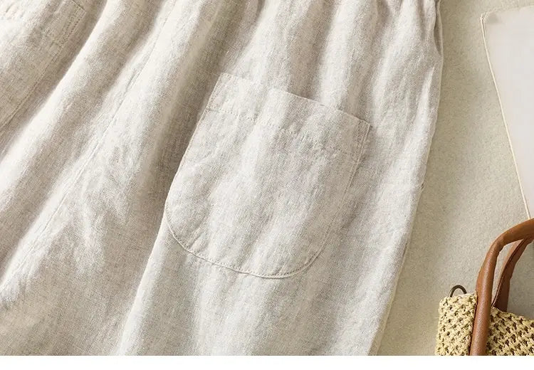 Women’s Wide Leg Cotton Linen Summer Pants