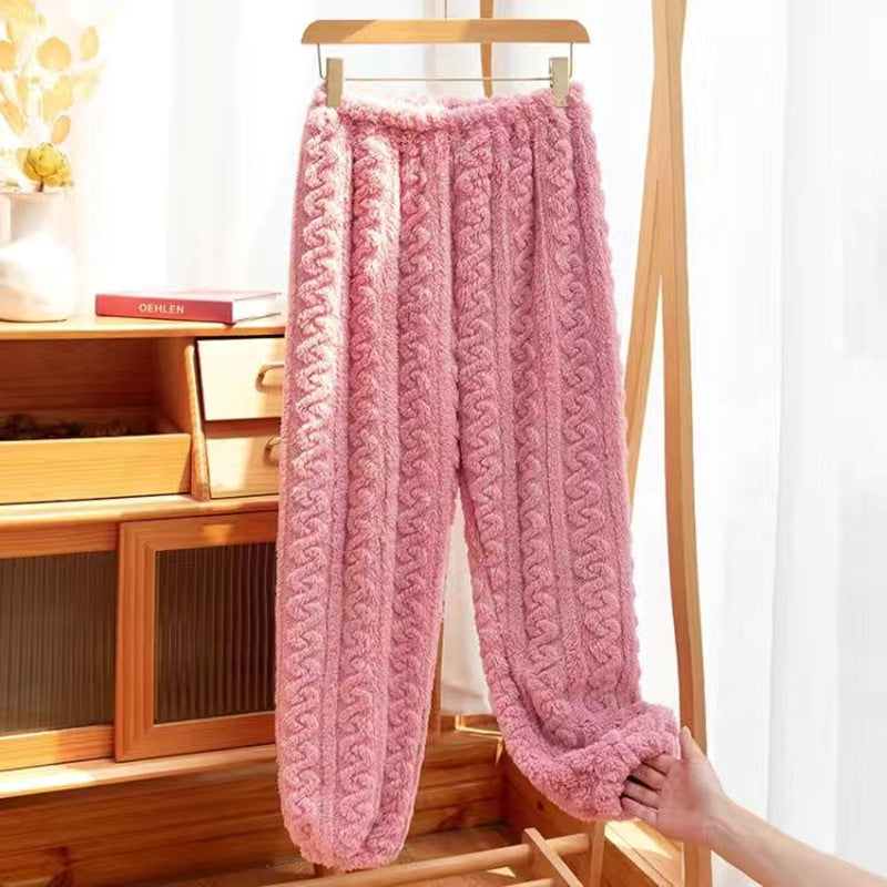 Women's Coral Fleece Thickened Warm Pants