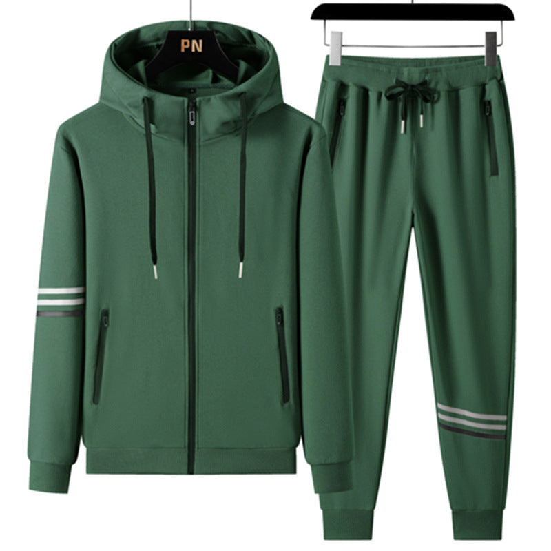 Men's Casual Two-pieces Sports Set, Sports Hoodie and Trousers Suit