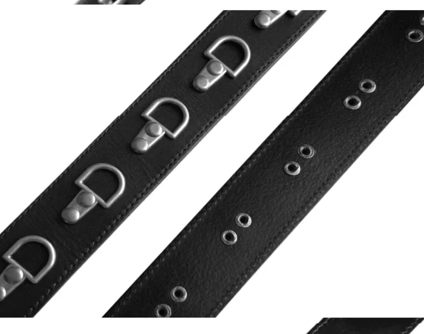 Verstellbarer Ledergürtel mit Sattelschnalle und Klettverschluss