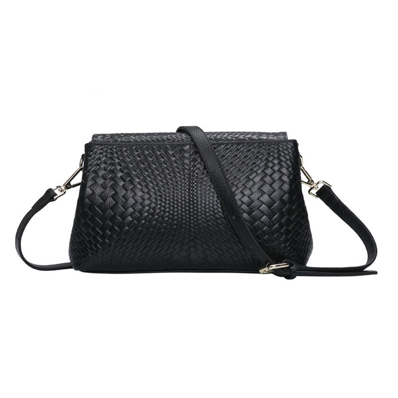Women's Genuine Leather Woven Bag, Crossbody Small Bag, Messenger Bag