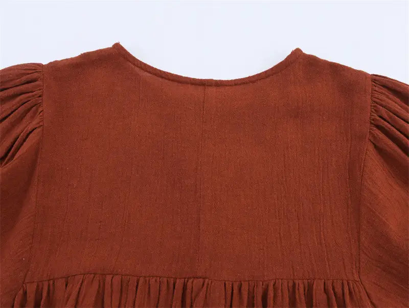 Women’s Embroidered Crew Neck Short Dress