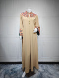 Women's Long Robe, Modest Embroidered Dress