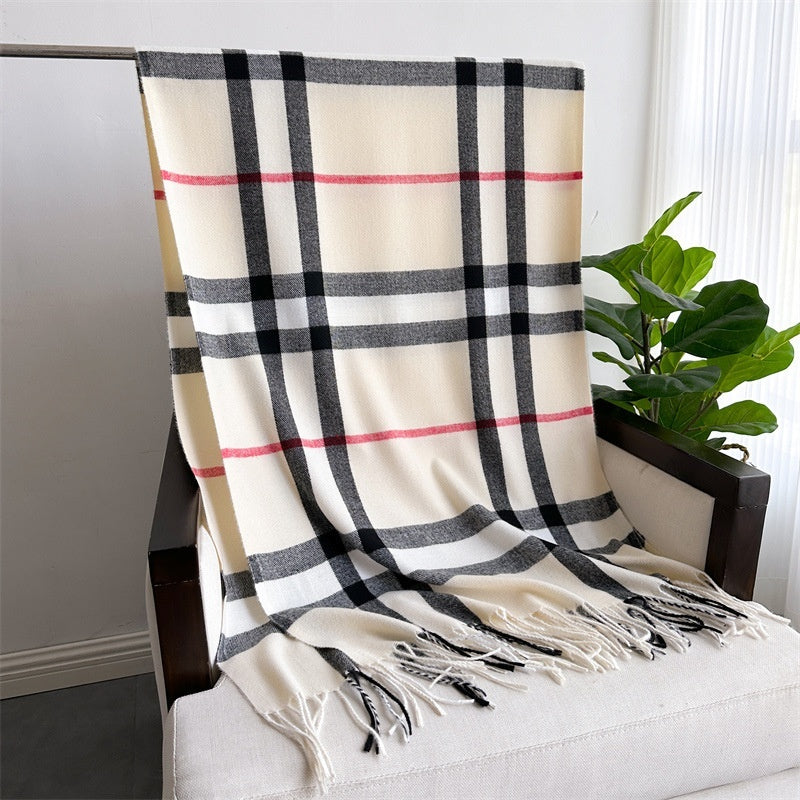 Cashmere-like Plaid Unisex Warm Shawl