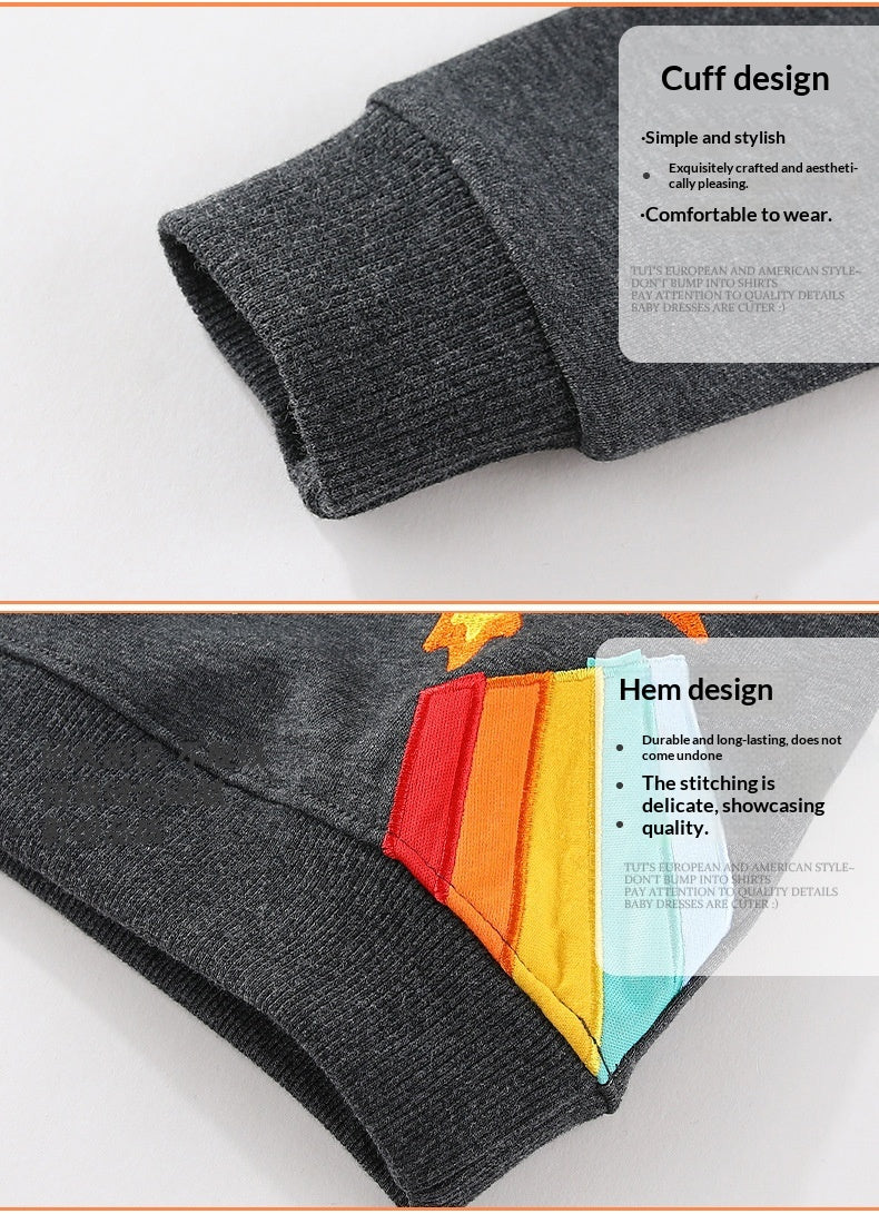 Kids' Long Sleeve Cotton Sweatshirt | Spring Autumn Layering