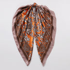 Classic Cashew-patterned Silk Satin Scarf, Printed Headscarf for Women, 90/90cm Square Scarf