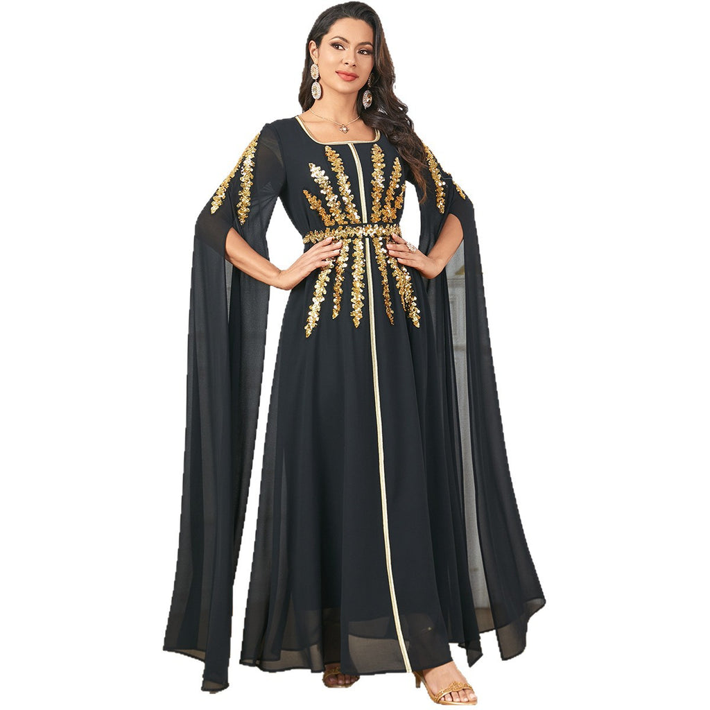 Elegant Chiffon Abaya with Split Sleeves
