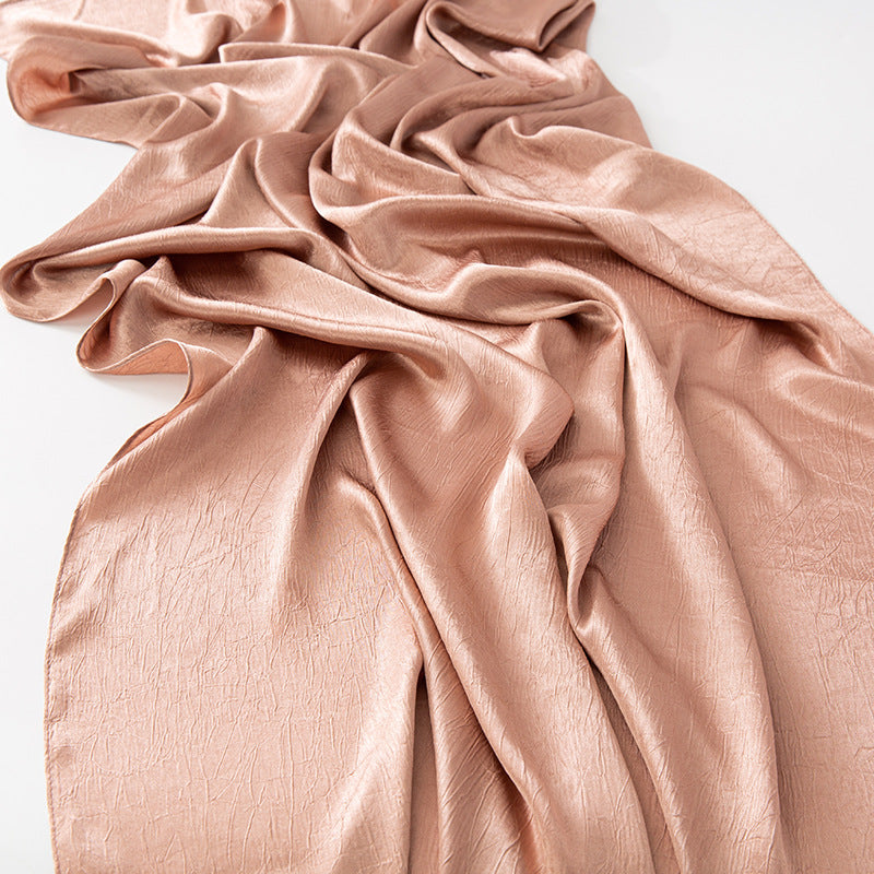 Crinkled Satin Scarf | Luxe Headscarf & Shawl