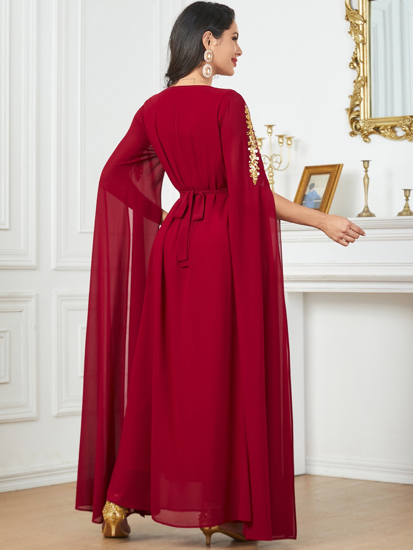 Elegant Chiffon Abaya with Split Sleeves