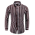 New Mens Striped Long-sleeve Shirt Korean-style For Young Men