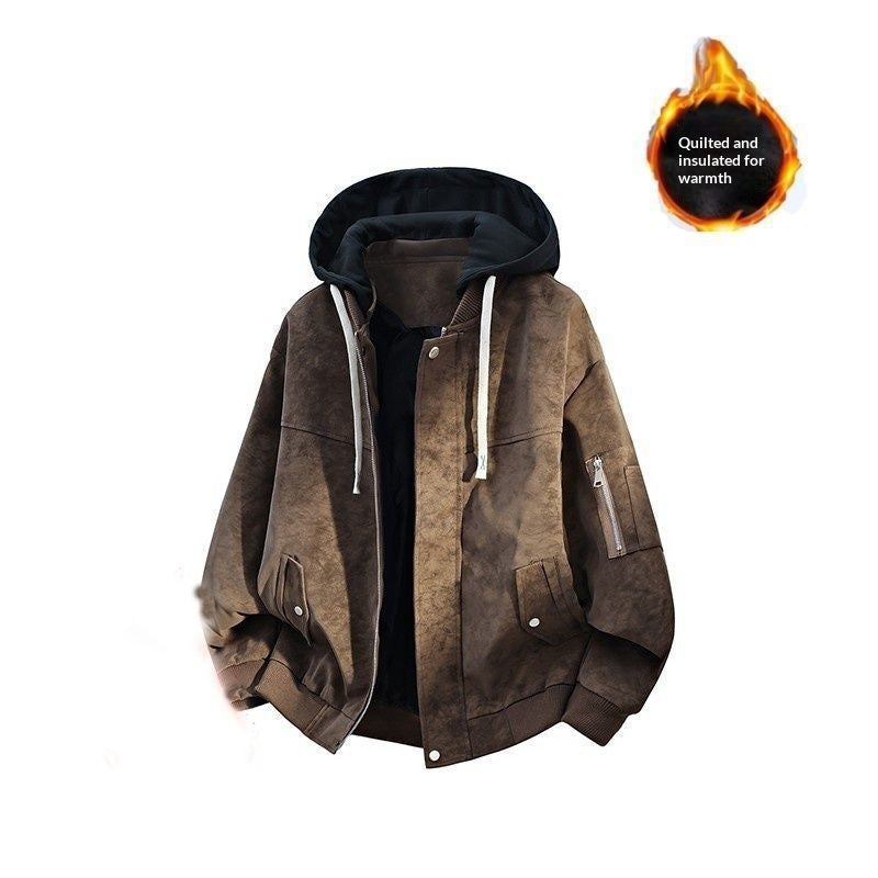 Mens Stylish Versatile And Relaxed-fit Hooded Jacket