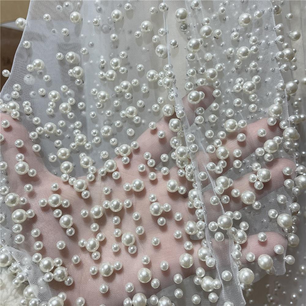 Pearl Embellished Cathedral Wedding Veil