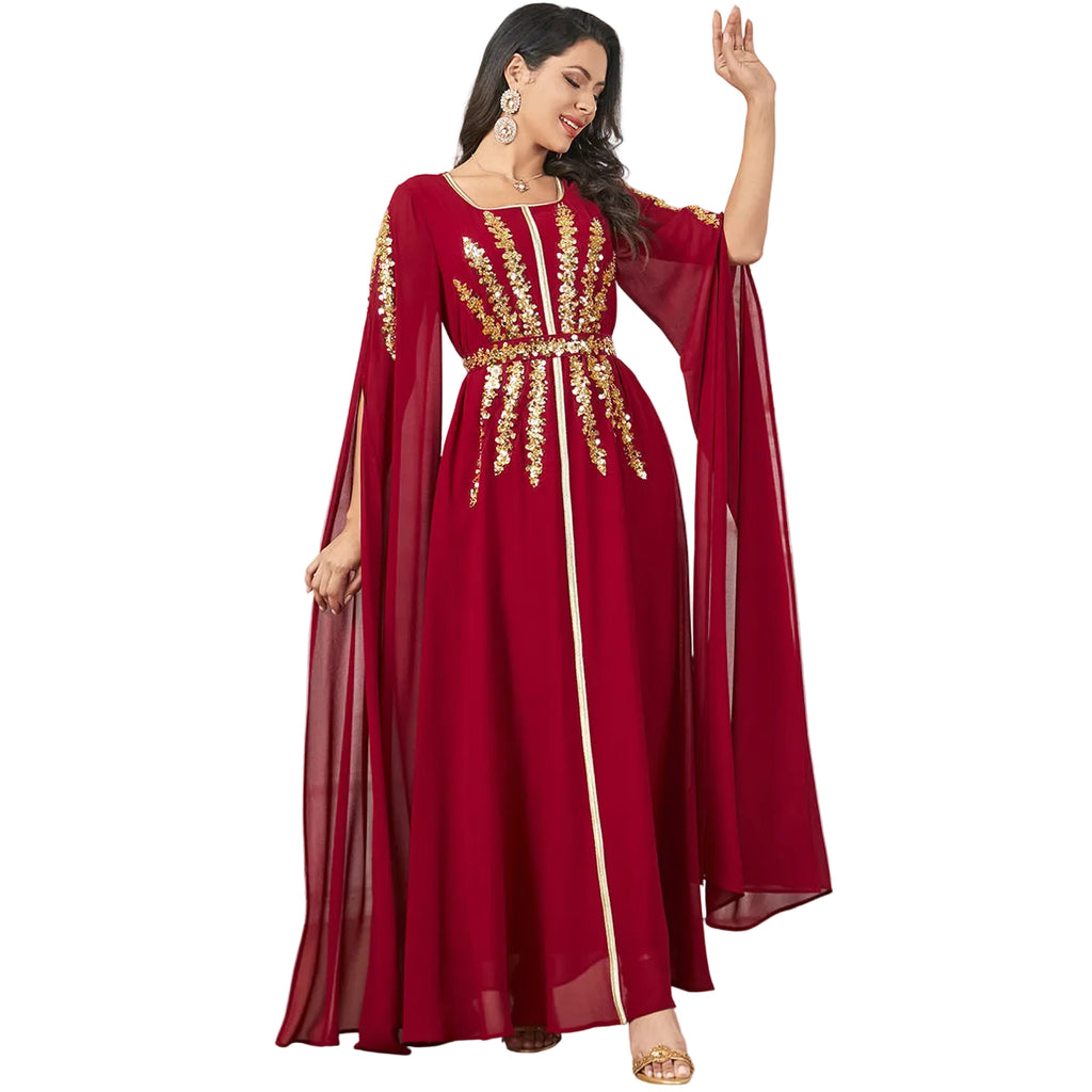 Elegant Chiffon Abaya with Split Sleeves