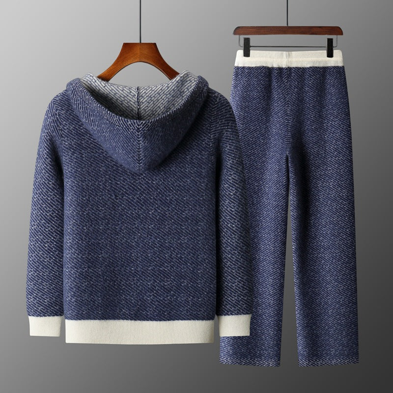 Men's Hooded Casual Sweater Set