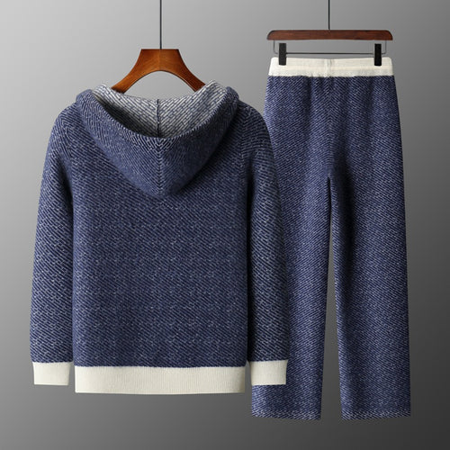 Men's Hooded Casual Sweater Set