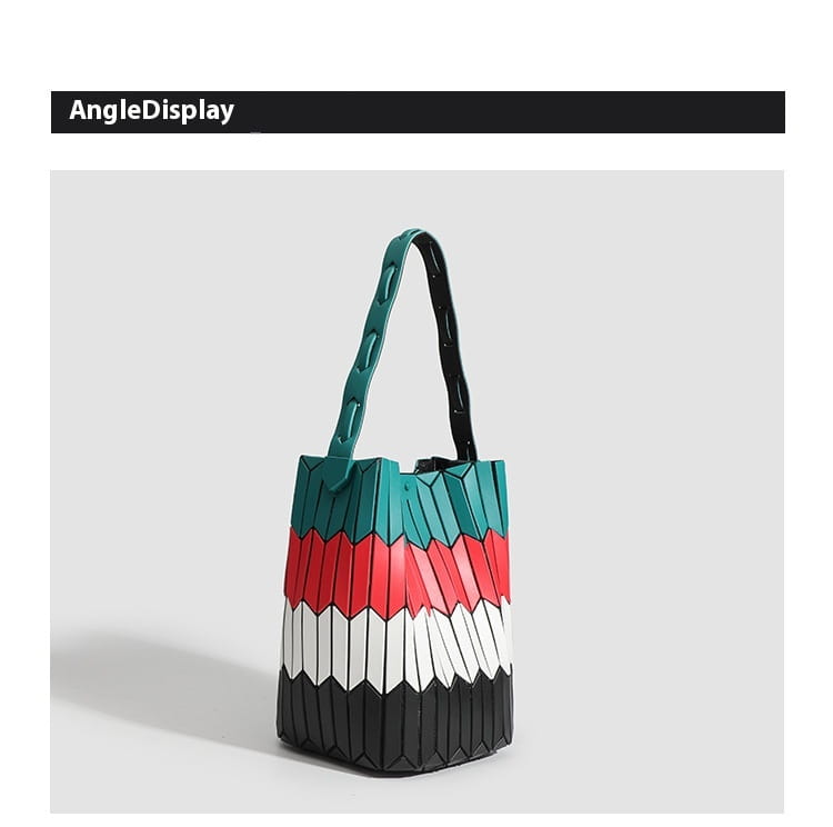 Geometric Rhombus Colour Matching Shoulder Bag