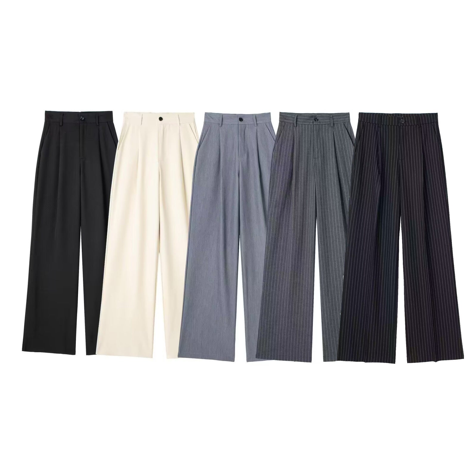 High-Waisted Pleated Wide Leg Trousers | Workwear