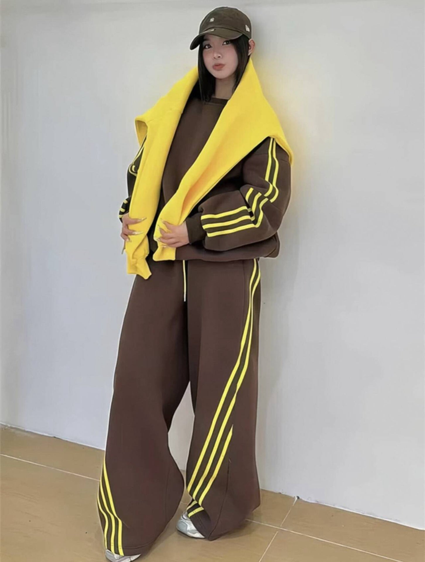 Damen-Baumwoll-Hoodie & Jogginghose Sportbekleidungsset