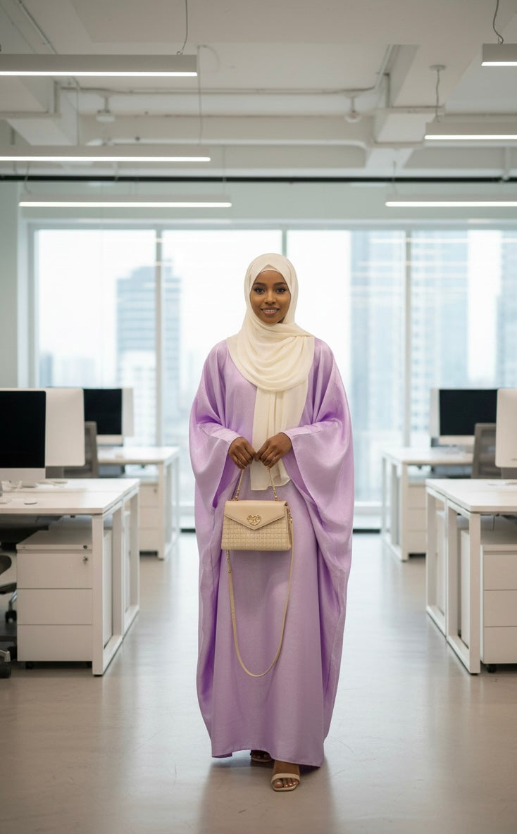 Silk Shimmer Abaya Cape - Middle Eastern Cinched Modest Fashion