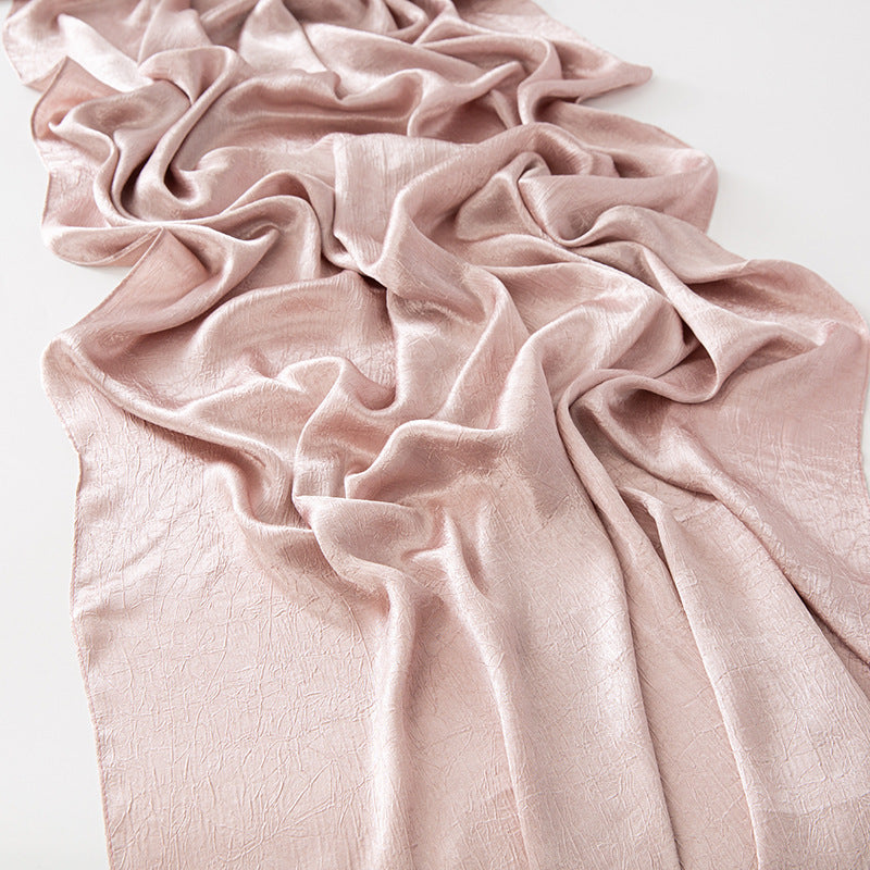 Crinkled Satin Scarf | Luxe Headscarf & Shawl