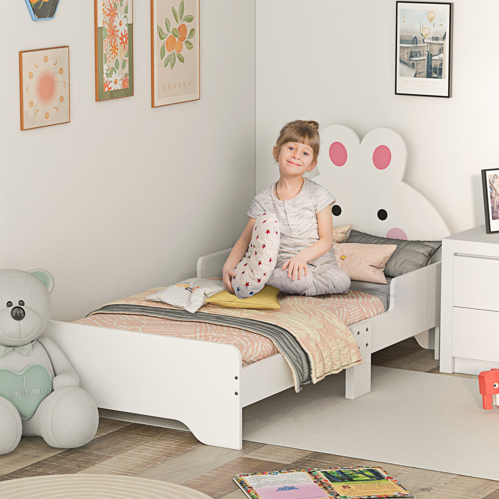 Rabbit-Designed Toddler Bed, Kids Bedroom Furniture - White