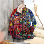 Women's Digital Printed Floral Jacket-Vintage Inspired Winter Jacket