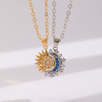 2pcs Trendy Necklace Sun And Moon Magnetic Pendant