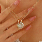 2pcs Trendy Necklace Sun And Moon Magnetic Pendant