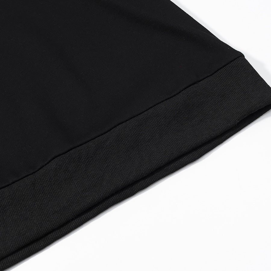 Black Rivet Detail Hooded Sweatshirt