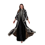 Women's Heavy Mesh Embroidery Long Robe, Middle Eastern Luxury Abaya Cape