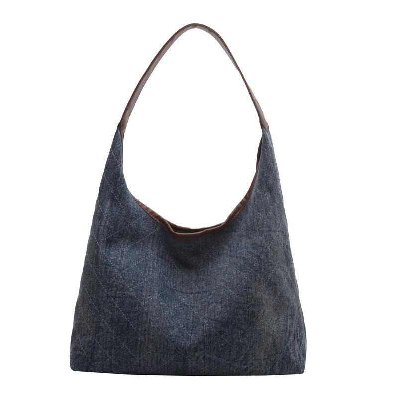 Denim Canvas Bucket Bag | Large Capacity Shoulder Tote