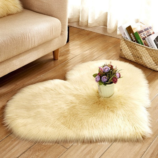 Plush Heart Shaped Non-Slip Fluffy Rug, Living Room Decor