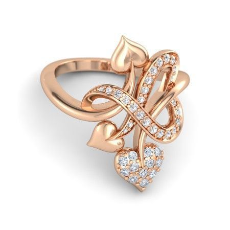 Diamant Pfirsich Herz Roségold Ring