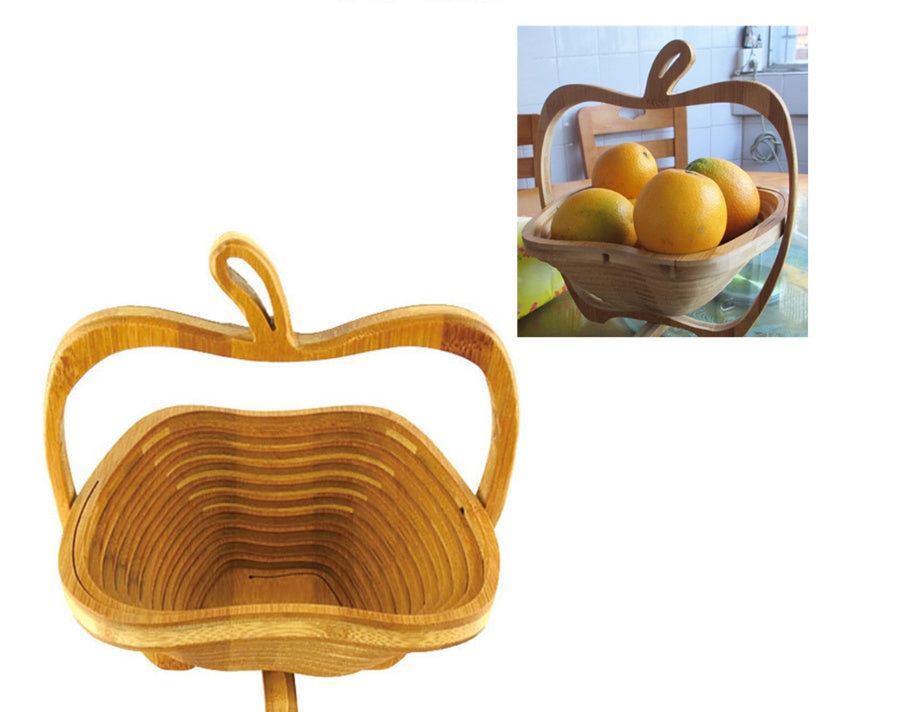 Collapsible Bamboo Fruit Basket – Sustainable Kitchen Essential