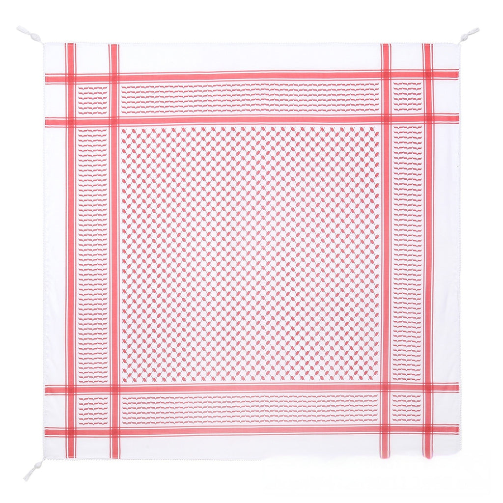 Fringed Keffiyeh Square Scarf
