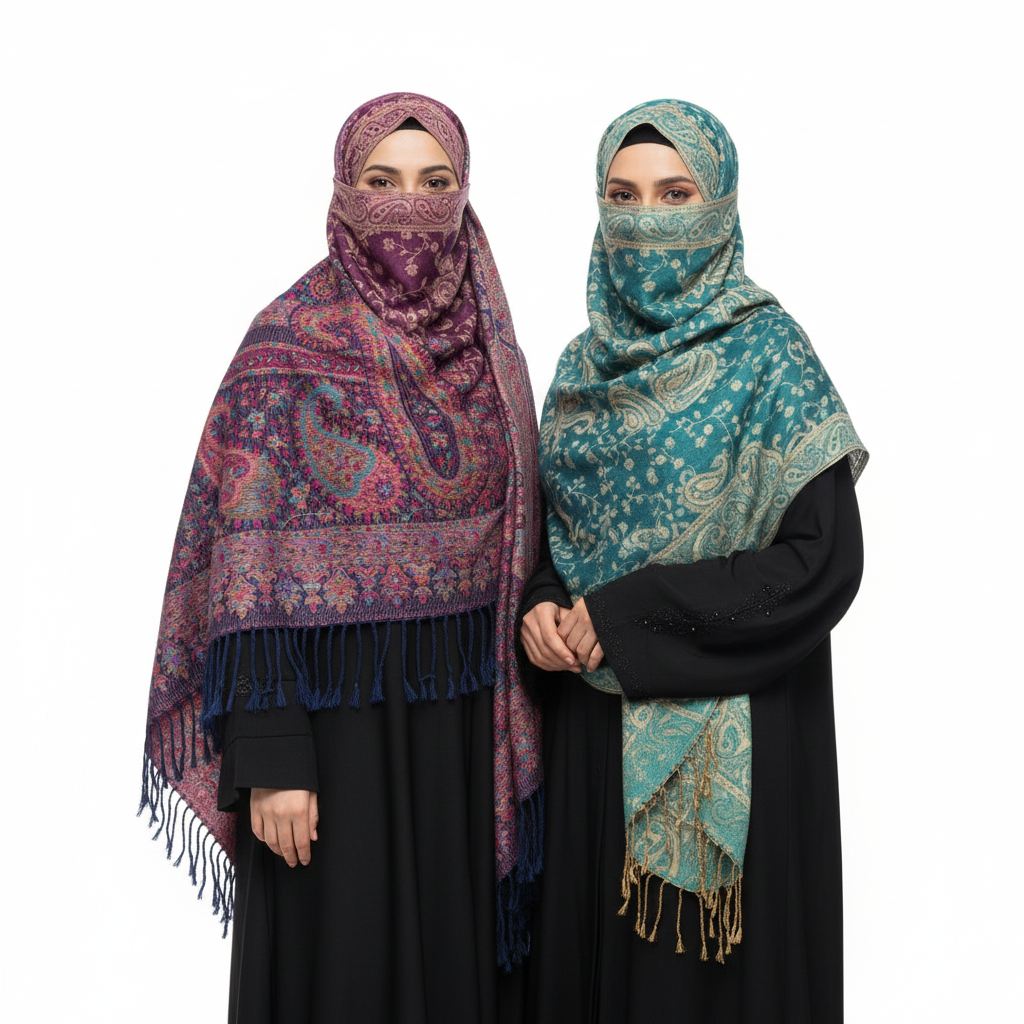 Cashew Flower Tasseled Long Winter Scarf