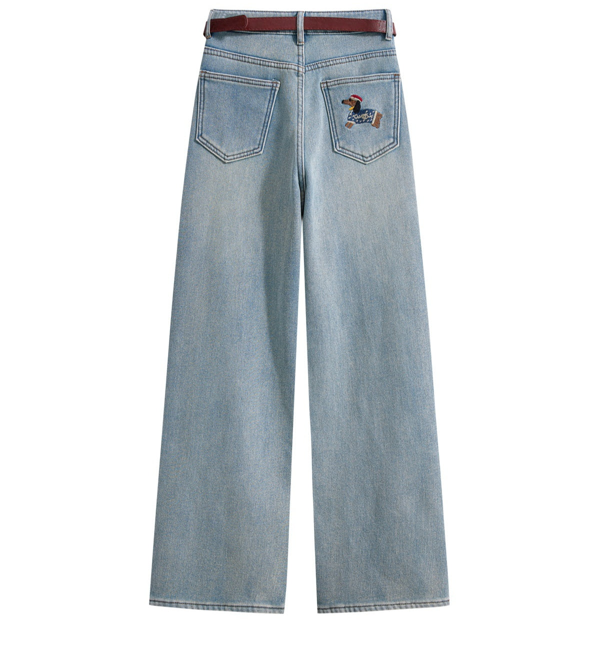 Women’s High Waist Fleece-lined Padded Wide Leg Jeans