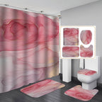3D Waterproof Bath Curtain Set Flannel Bath Mat Home Decor - B / 120x180cm - Bathroom curtain set