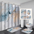 3D Waterproof Bath Curtain Set Flannel Bath Mat Home Decor - D / 120x180cm - Bathroom curtain set