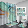 3D Waterproof Bath Curtain Set Flannel Bath Mat Home Decor - E / 120x180cm - Bathroom curtain set