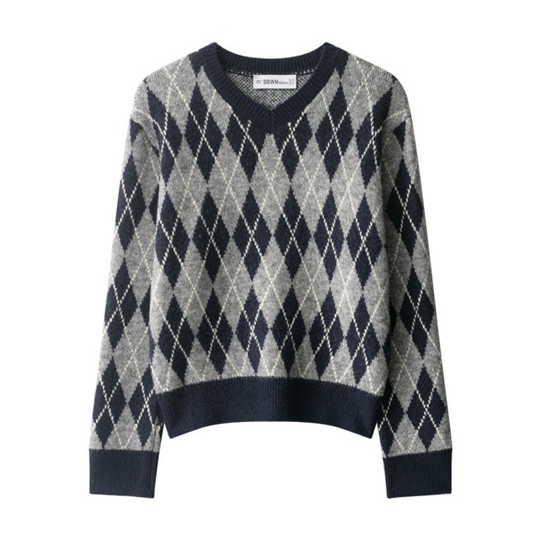 Women's Diamond Pattern Knit Sweater
