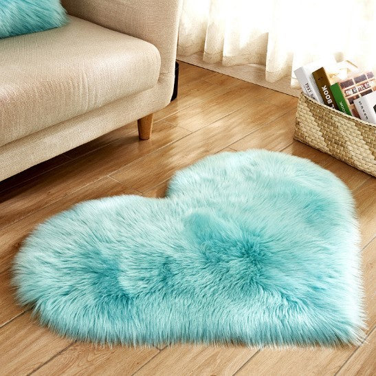 Plush Heart Shaped Non-Slip Fluffy Rug, Living Room Decor