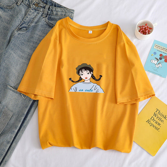 Lockeres Kurzarm-T-Shirt für Damen