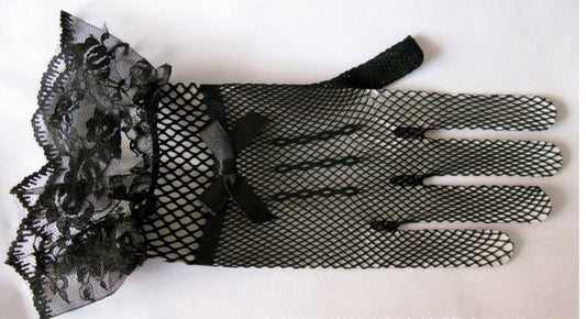 1 Paar gestrickte Stretch-Mesh-Handschuhe, Hochzeitshandschuhe
