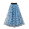 Polka Dot High-Waist Midi Skirt - Flared Silhouette