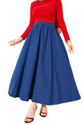 Flared Denim Skirt | Dark Blue & Light Blue | Modest Maxi Skirt | Designed in Turkey