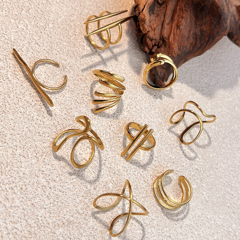 Striped Minimalist Ring for Women