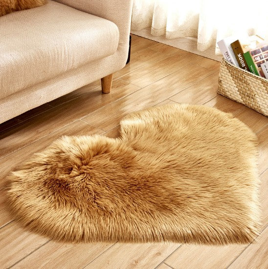 Plush Heart Shaped Non-Slip Fluffy Rug, Living Room Decor